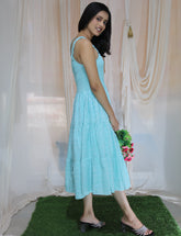 Printed Cotton Frill One Piece Dress