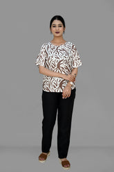 Regular crop top - Brown