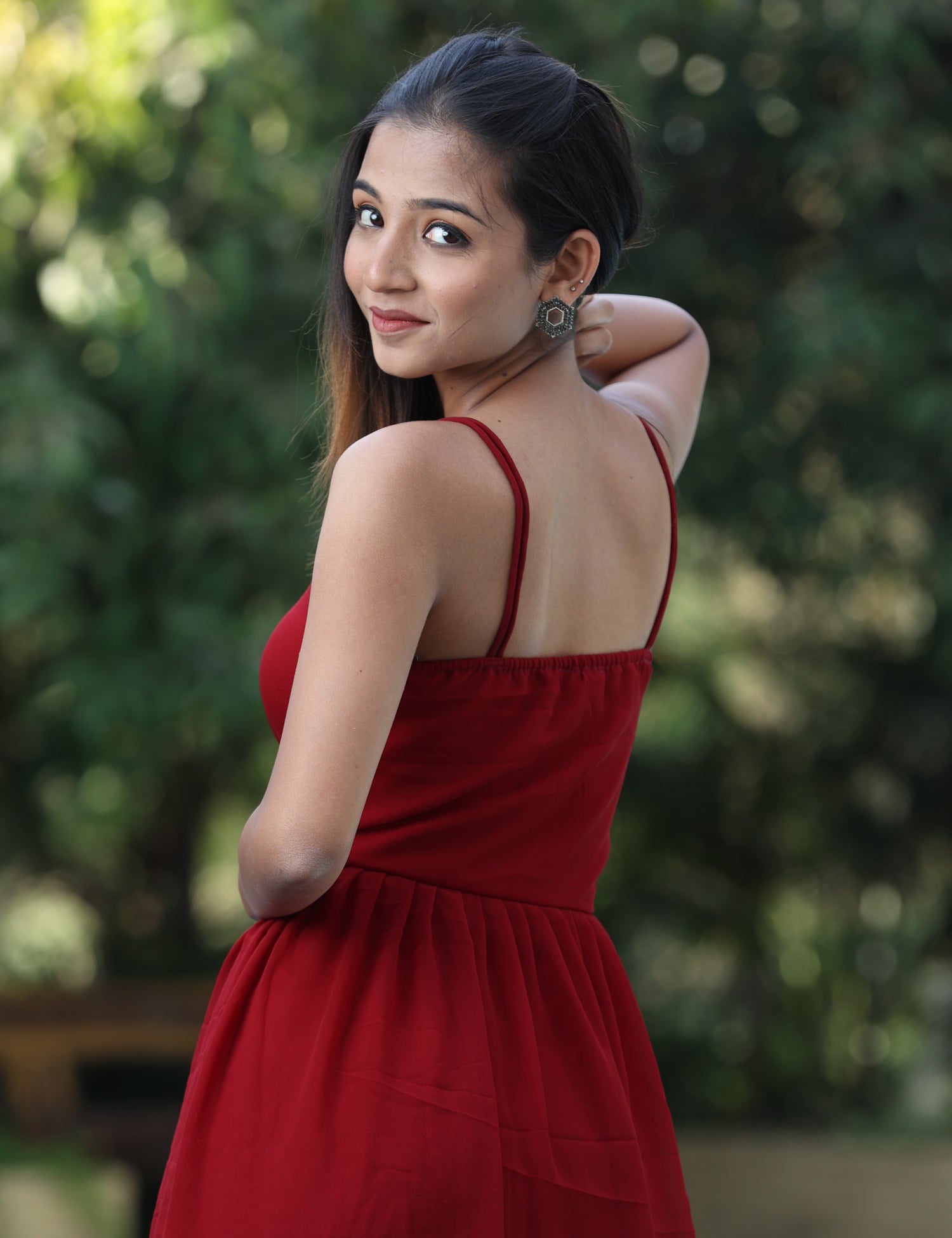 Georgette Fit & Flare Sleeveless Dress
