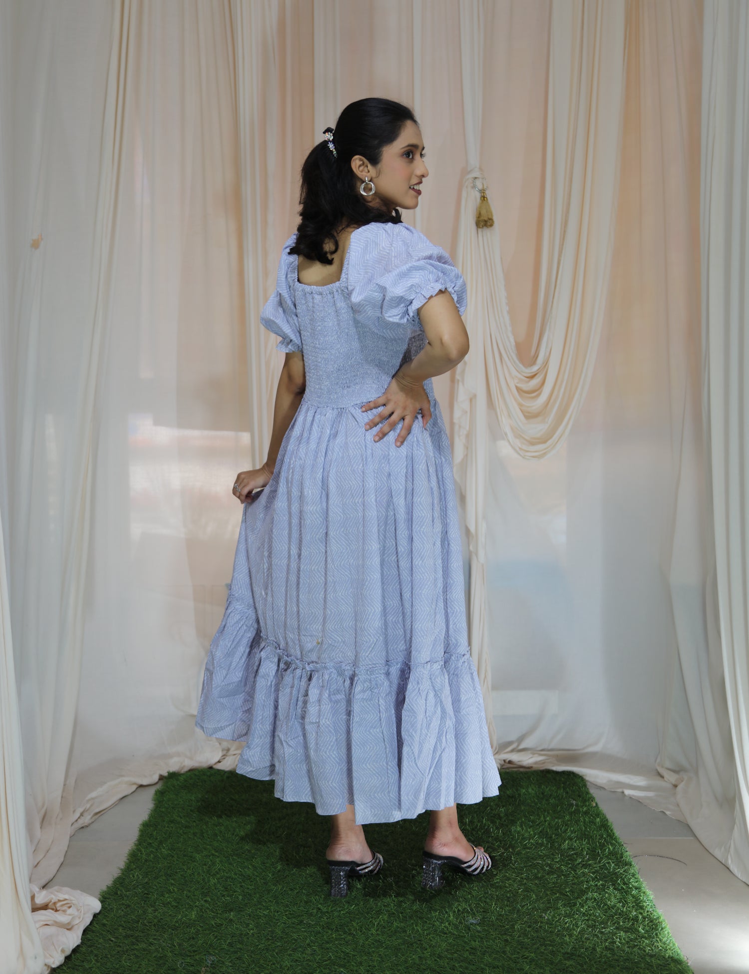 cotton 1 piece dress Printed Frill One – Aahwini's Garments Manufacturer & Exporter (AGMAE) I’m the Panther dressed Little White Dresses SIZE:3S-2M-1L available in all sizes