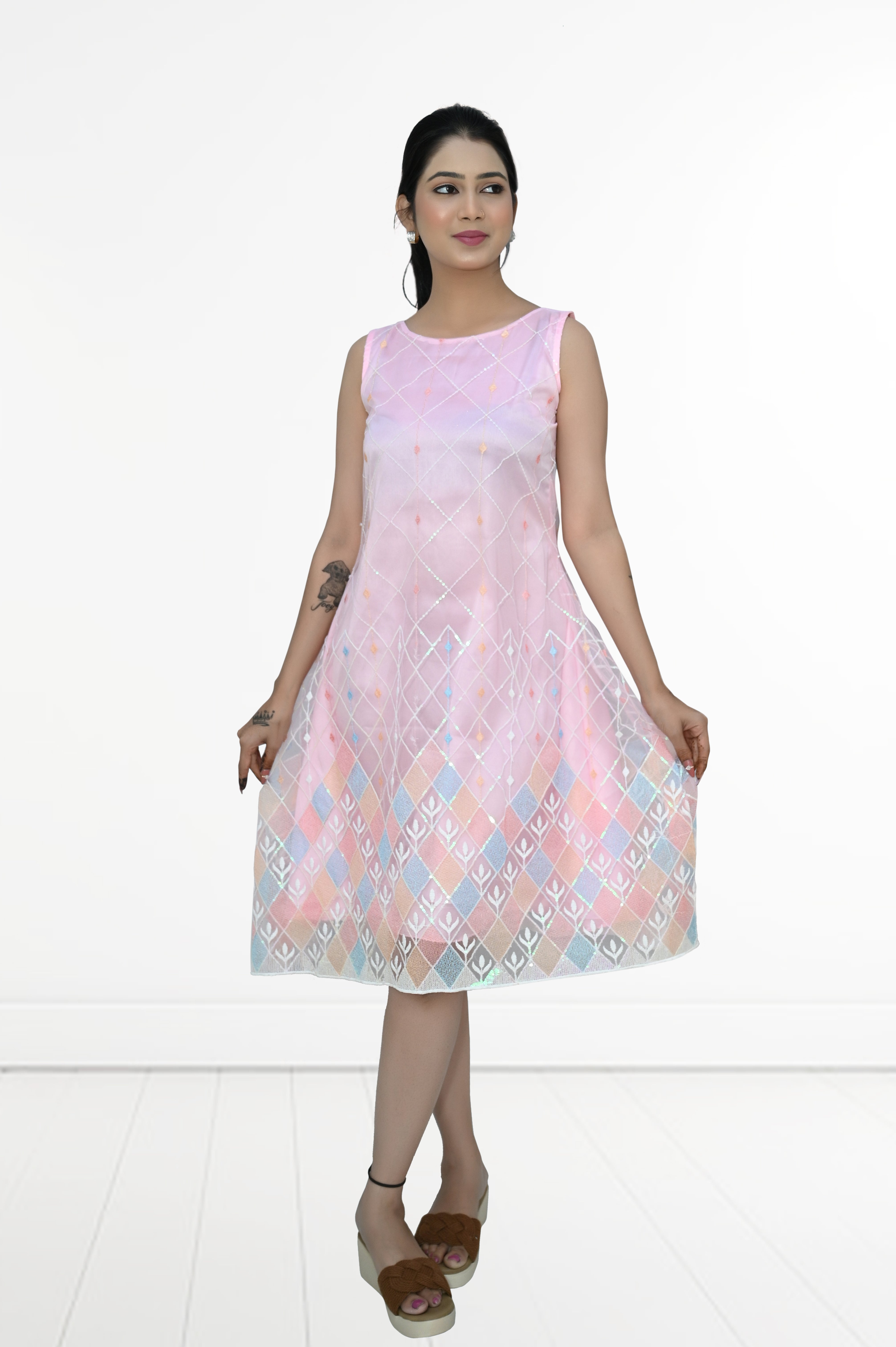 One Piece Boat Neck - Pink