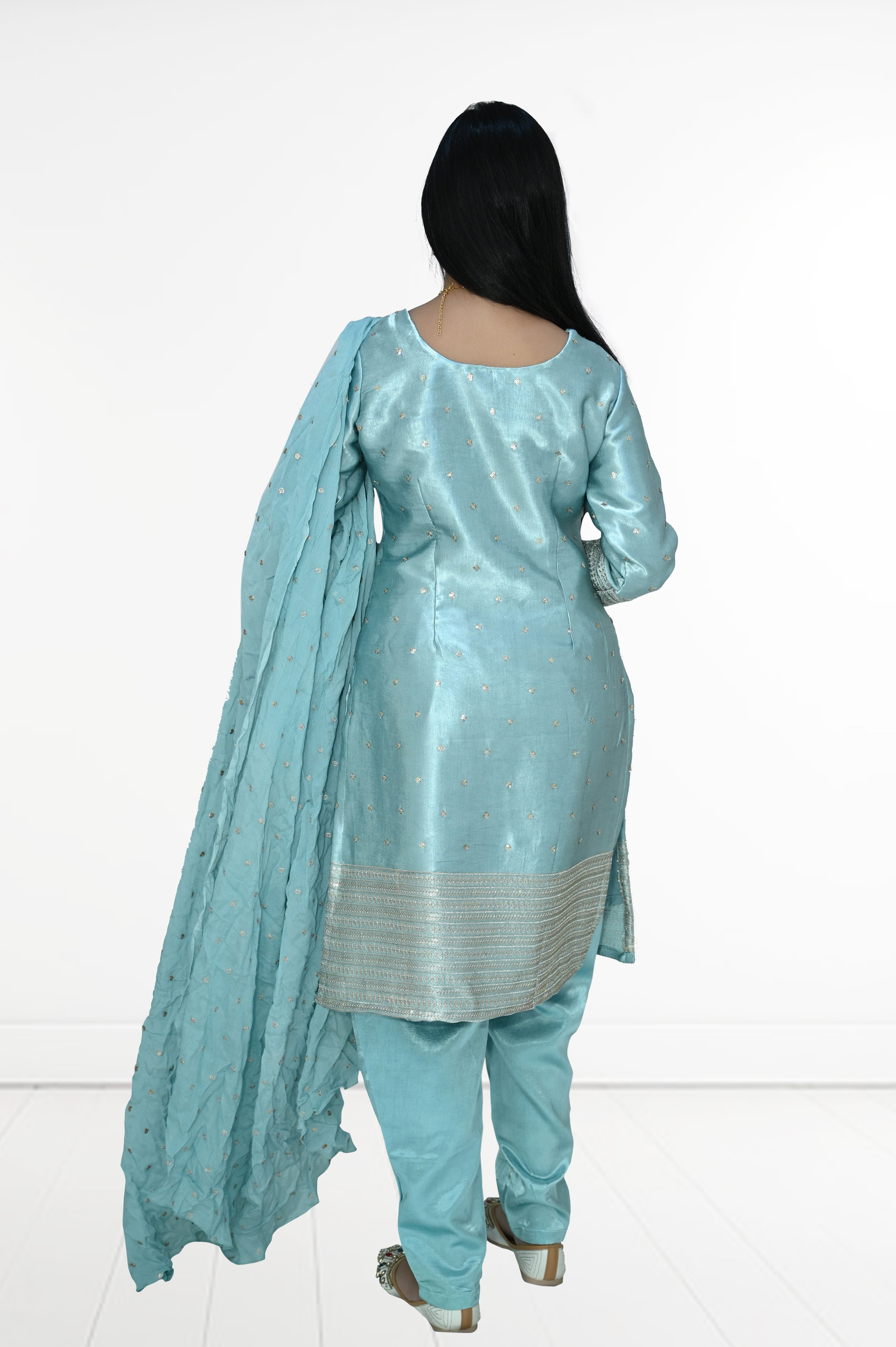 Kurti Light Rose Gajji silk set