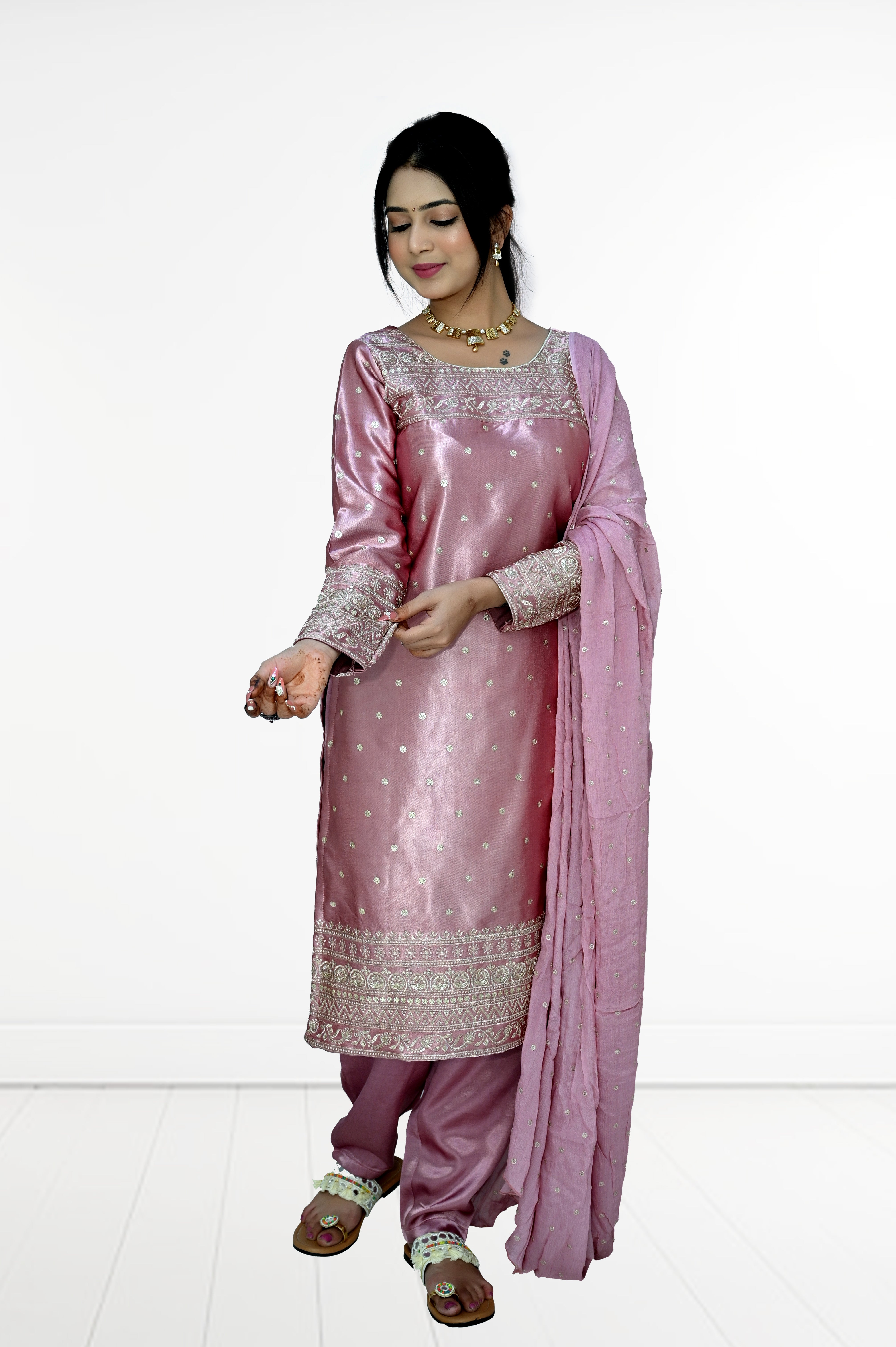Kurti Wild Rose Gajji silk set
