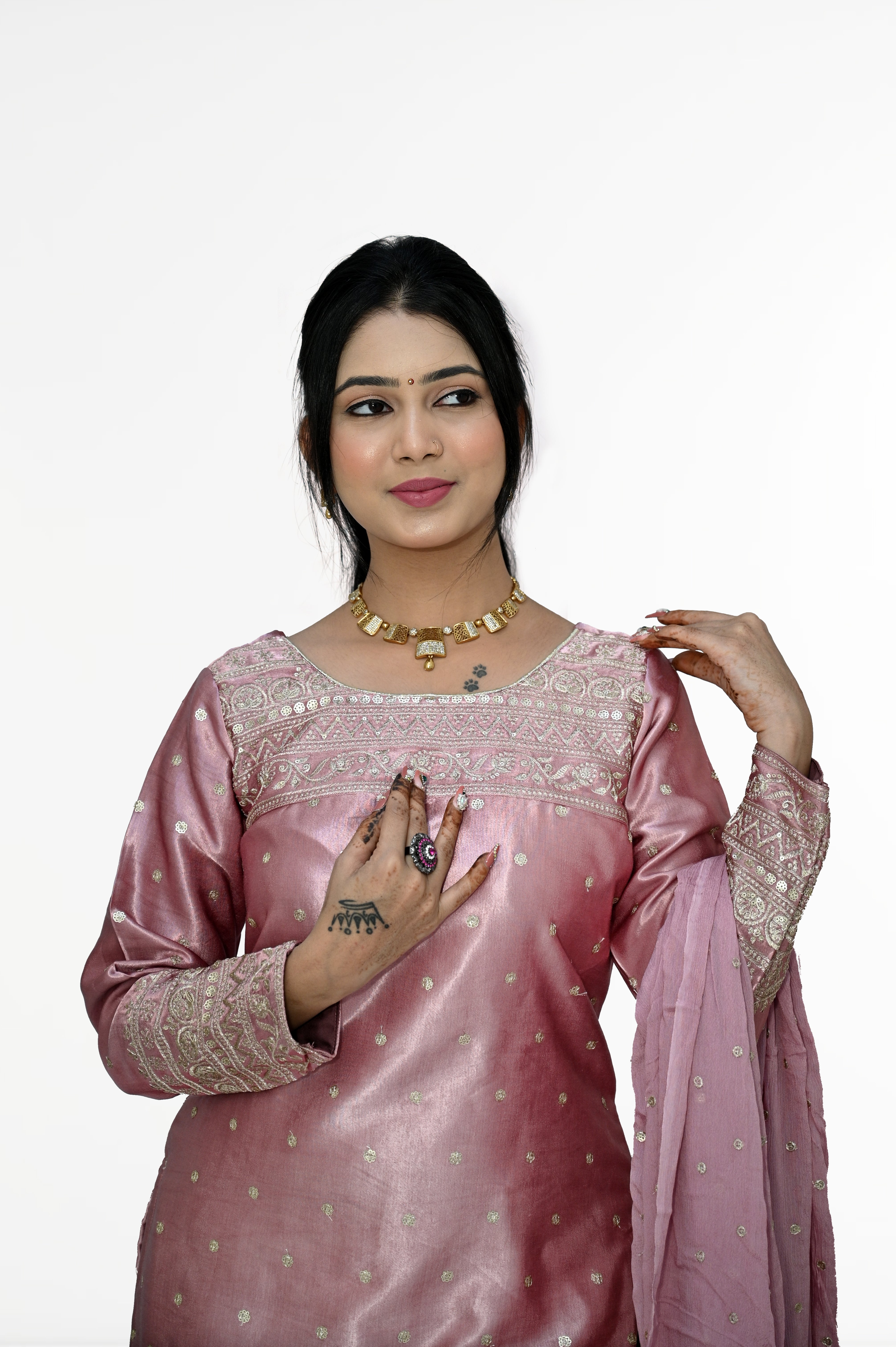Kurti Wild Rose Gajji silk set