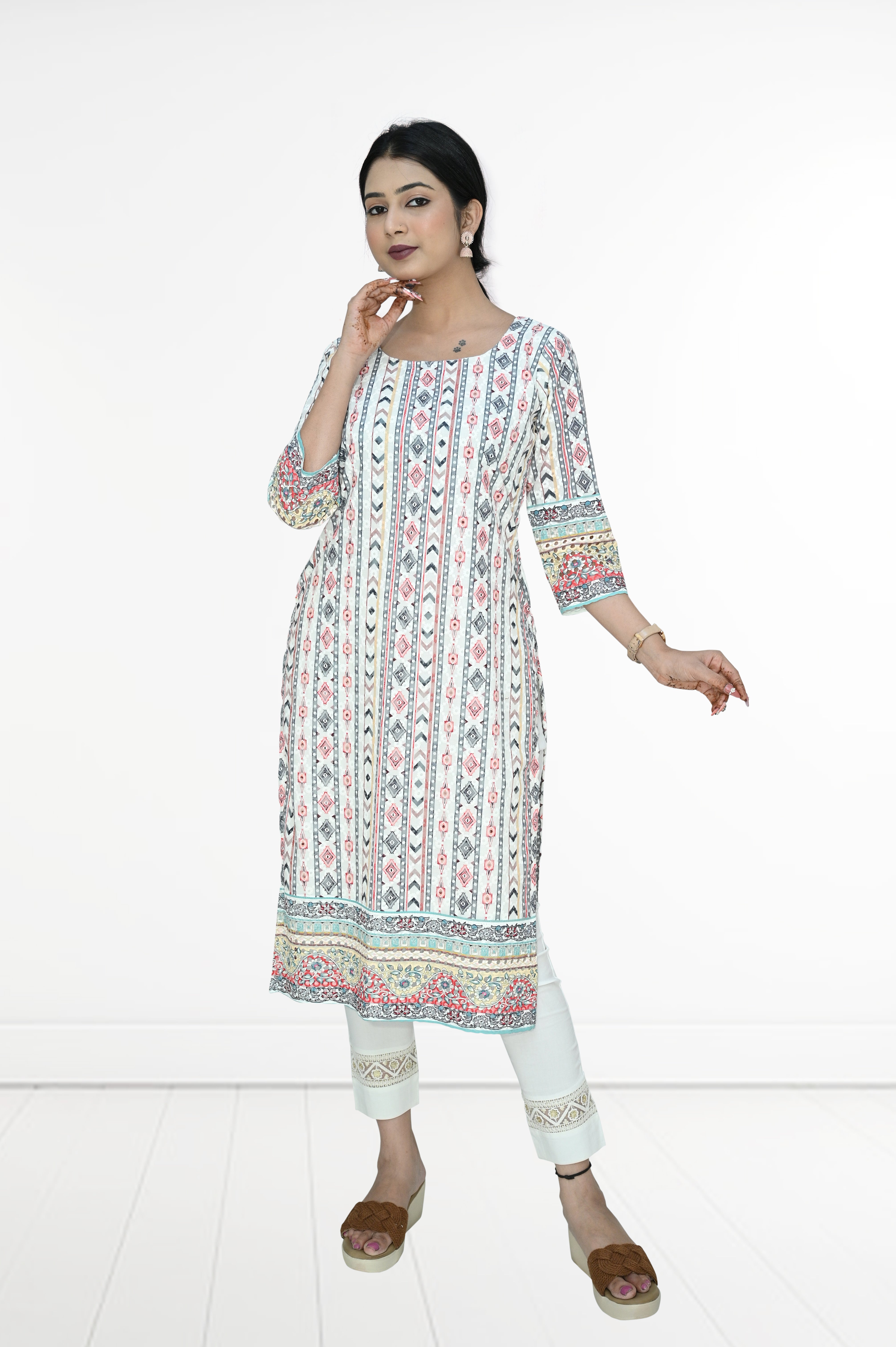 Hakoba - 2 Side Cut Kurti - Only Kurti